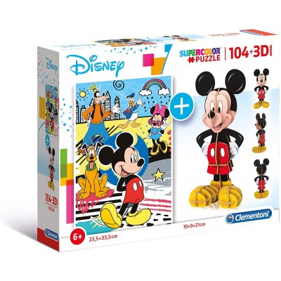 Mickey Mouse Puzzle 3D Model Clementoni 20157 104 Teile Puzzle