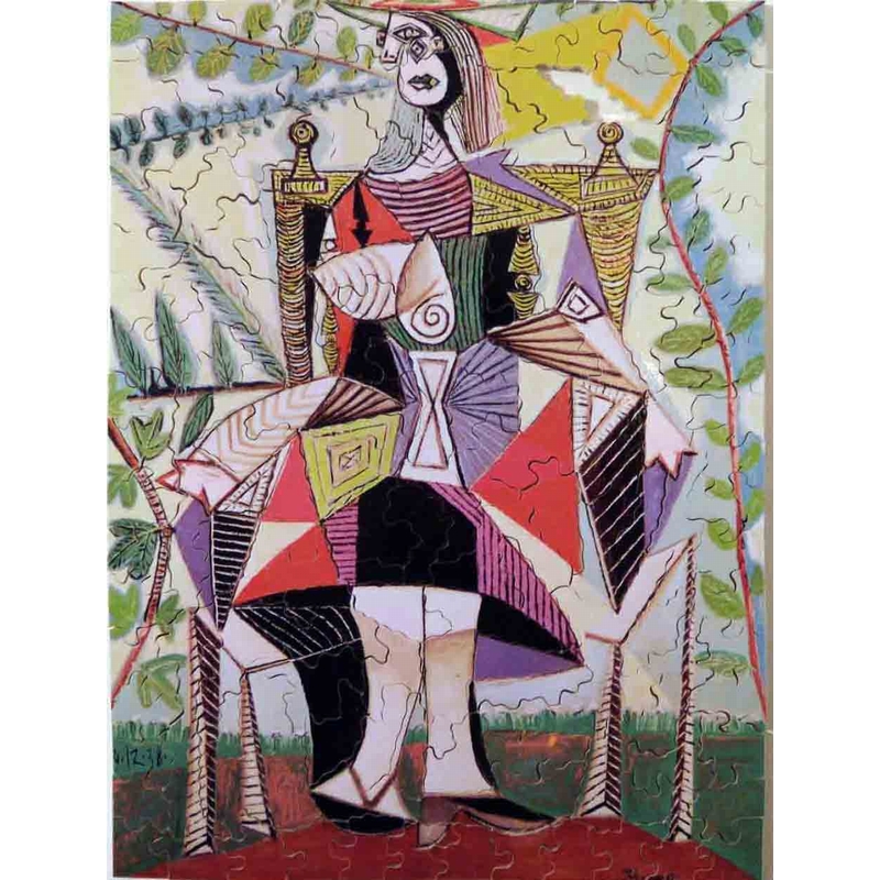 Puzzle Aus Handgefertigten Holzteilen Picasso Frau Im Garten Puzzle