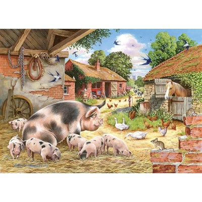 Puzzle The-House-of-Puzzles-3534 XXL Teile - Poppy's Piglets