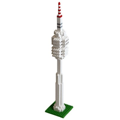 Brixies-58253 Nano 3D Puzzle - Olympiaturm (Level 3)