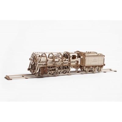 Ugears-12023 3D Holzpuzzle - Steam Locomotive with Tender