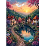 Puzzle  Alipson-Puzzle-F-50178 Le Village au Bord de l'Eau