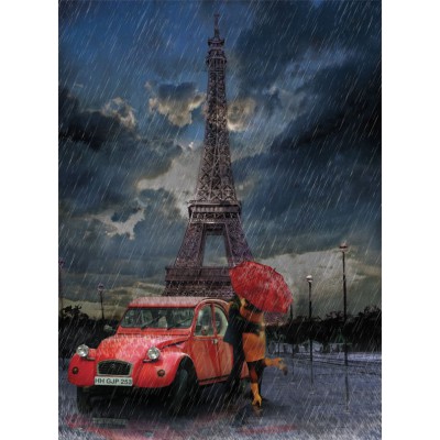 Puzzle Art-Puzzle-4407 Eiffel, Rain and Love