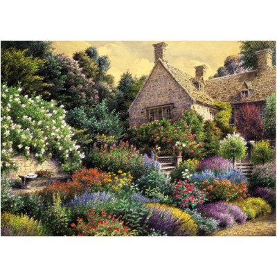 Puzzle Art-Puzzle-4541 Cottage und bunter Garten