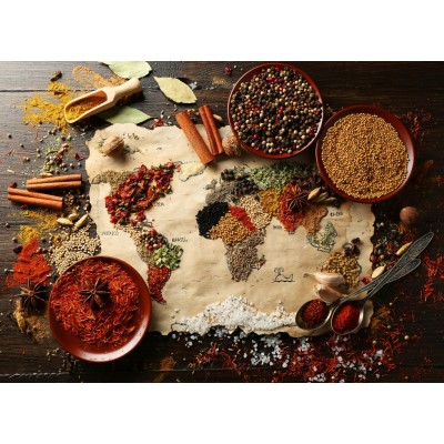 Puzzle Bluebird-Puzzle-70014 World Map in Spices