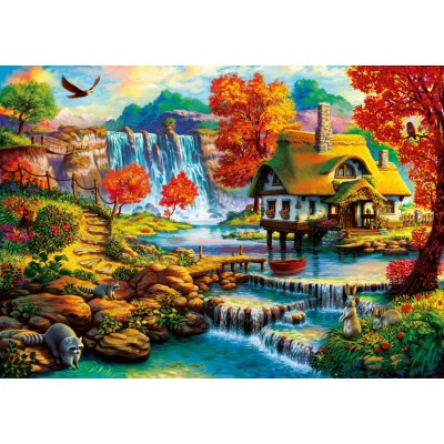 Puzzle Bluebird-Puzzle-70339-P Country House by the Water Fall