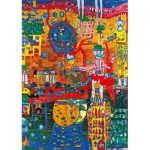 Puzzle   Hundertwasser - The 30 Days Fax Painting, 1996