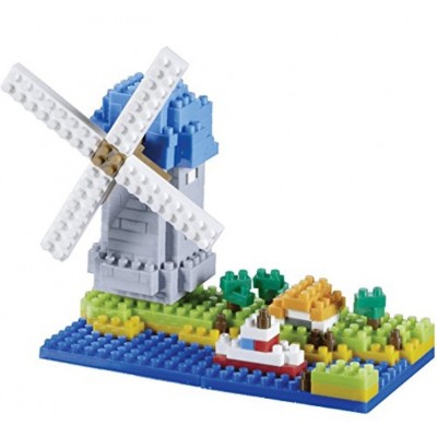 Brixies-58210 Nano 3D Puzzle - Windmühle (Level 3)