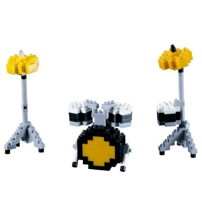 Brixies-58680 Nano 3D Puzzle - Schlagzeug (Level 2)
