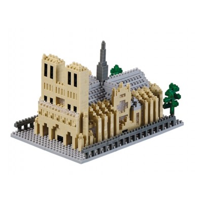 Brixies-58736 Nano 3D Puzzle - Kathedrale Notre-Dame (Level 5)