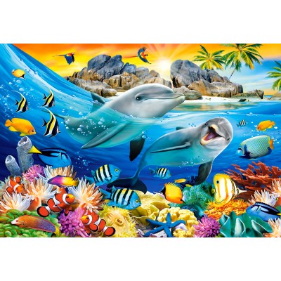 Puzzle Castorland-104611 Dolphins in the Tropics