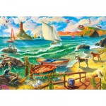 Puzzle  Castorland-104895 Wochenende am Meer