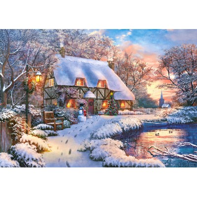 Puzzle Castorland-53278 Winterhäuschen