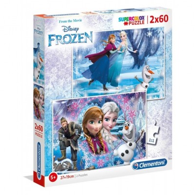 Clementoni-07119 2 Puzzles - Frozen