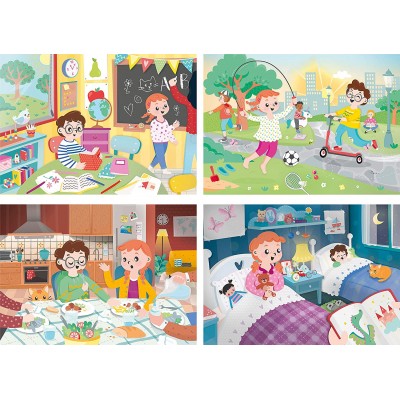 Clementoni-21306 4 Puzzles - A Beautiful Day (2x20, 2x60 Teile)
