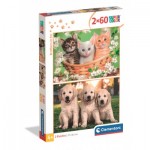  Clementoni-24820 2 Puzzles - Brüder Im Pelz