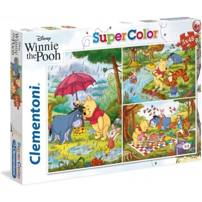 Clementoni-25232 3 Puzzles - Winnie the Pooh (3x48)