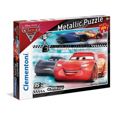 Clementoni-27074 Metallic Puzzle - Cars 3