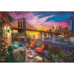 Puzzle  Clementoni-33552 Manhattan Balkon Sonnenuntergang