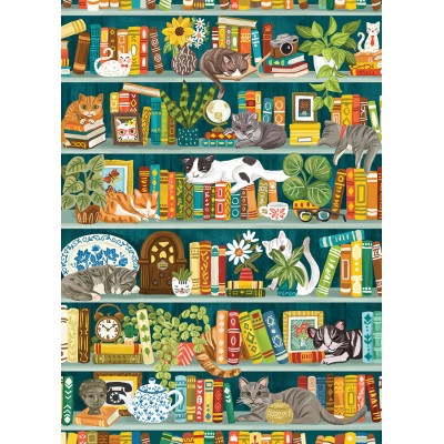 Puzzle Cobble-Hill-40023 The Purrfect Bookshelf