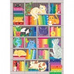 Puzzle  Cobble-Hill-40046 Rainbow Cat Quilt