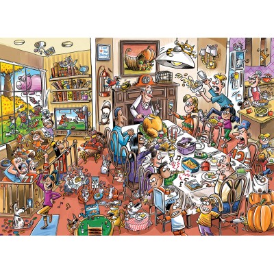Puzzle Cobble-Hill-44501 DoodleTown: Thanksgiving Togetherness