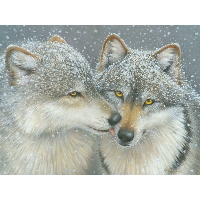 Puzzle Cobble-Hill-52087 XXL Teile - Kathy Goff - Wolf Kiss
