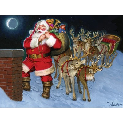 Puzzle Cobble-Hill-58883 Santa by the Chimney