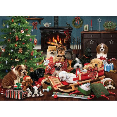 Puzzle Cobble-Hill-85055 XXL Teile - Christmas Puppies