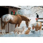 Puzzle   XXL Teile - Familly - Winter Barnyard