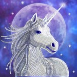  Crystal-Art-9687 Crystal Art - Diamant-Stickerei-Kit - Anne Stokes - Einhorn