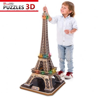 Cubic-Fun-L091H Puzzle 3D mit LED - Eiffelturm, Paris - Schwierigkeit: 6/8