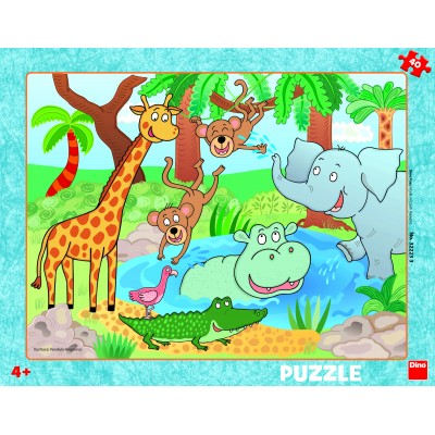Dino-32223 Frame Puzzle - At the Zoo
