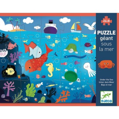 Puzzle Djeco-07116 XXL Teile - Unter dem Meer