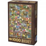 Puzzle  Dtoys-75277 Vintage Collage - Banknoten