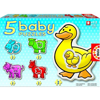 Educa-14865 5 Babypuzzles - Bauernhoftiere