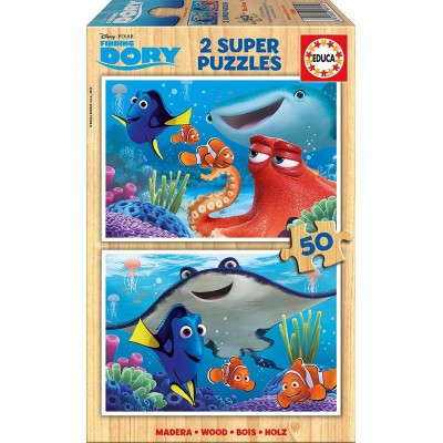 Educa-16695 2 Holzpuzzles - Finding Dory