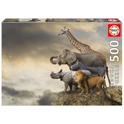Puzzle Educa-16737 Animals on the Edge of a Cliff