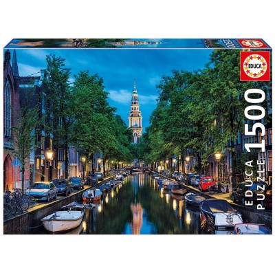 Puzzle Educa-16767 Amsterdam Canal at Dusk, The Netherlands