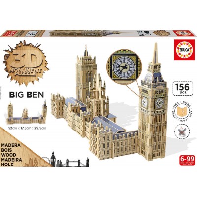 Educa-16971 3D Holzpuzzle - Big Ben & Parliament