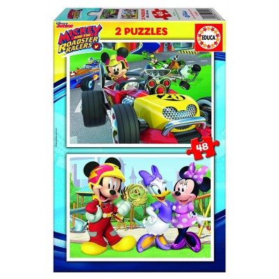 Educa-17239 2 Puzzles - Mickey and The Roadster Racers