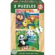2 Holzpuzzles - Tiere