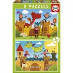  2 Puzzles - Drachen und Ritter