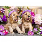 Puzzle  Enjoy-Puzzle-1263 Spaniel Puppies with Flower Hats