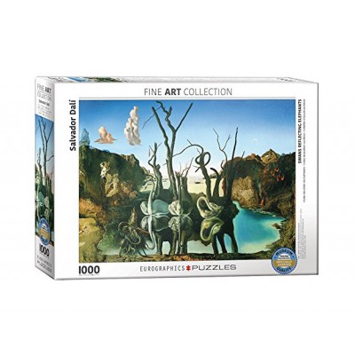 Puzzle Eurographics-6000-0846 Salvador Dalí - Schwäne spiegeln Elefanten
