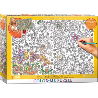 Puzzle Eurographics-6033-0883 XXL Color Me - Versteckt Schmetterlinge