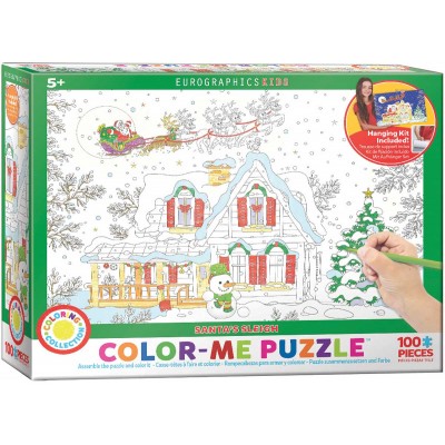 Puzzle Eurographics-6111-0917 Color Me - Weihnachtsmanns Schlitten