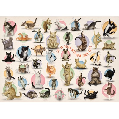 Eurographics-6500-0991 XXL Teile - Familiy Puzzle: Yoga Kittens