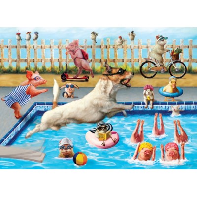 Puzzle Eurographics-6500-5878 XXL Teile - Verrückte Poolparty von Lucia Heffer