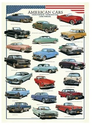 Puzzle Eurographics-8300-3870 Amerikanische Autos der 50er Jahre